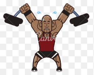 Body Building Man And Gym Cartoon - Icons by Canva Vector Graphics png