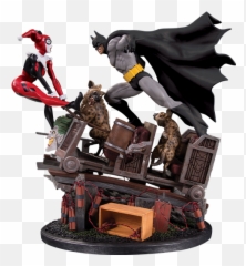 Sideshow To Reissue Dc Battle Statue - Batman Vs Harley Quinn png