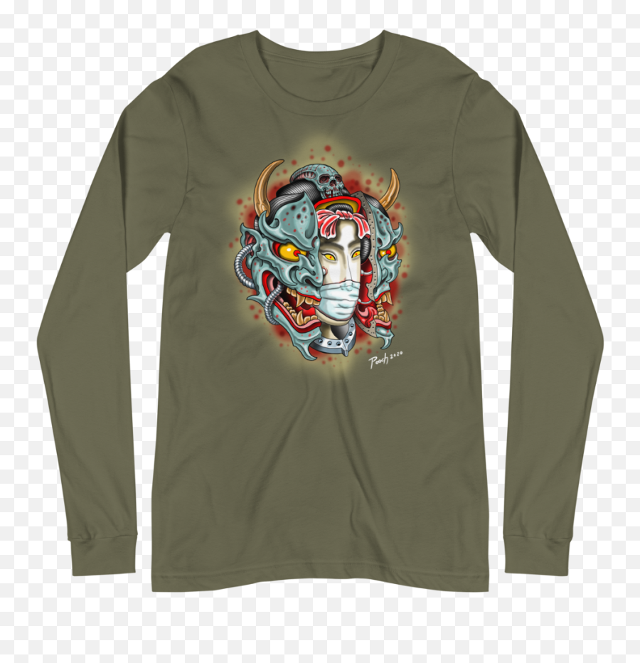 Year Of The Mask Hannya Covid - 19 Unisex Long Sleeve Tee Lego Technic Car T Shirt Png,Shenron Icon