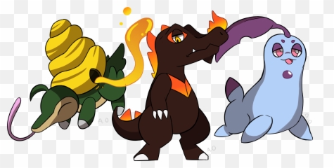 I Made Alolan Johto Starters - Totodile Cyndaquil Png,Totodile Png