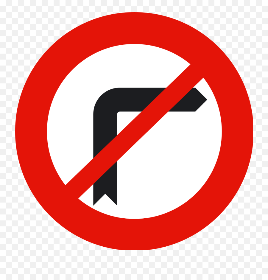 Download Prohibido Giro A La Derecha - No Right Turn Symbol No Right Turn Sign Png,Prohibido Png