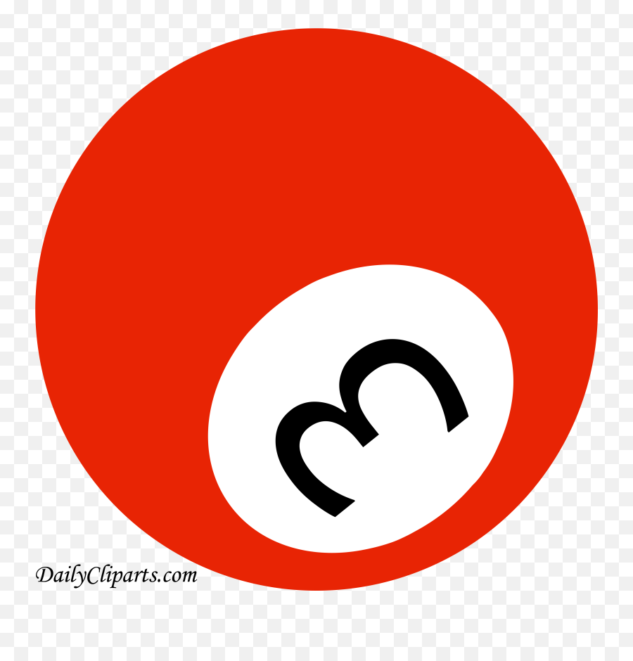 Number 3 Pool Ball Red Color Clipart Icon Daily Cliparts - Ville De Saint Etienne Png,Number 3 Png