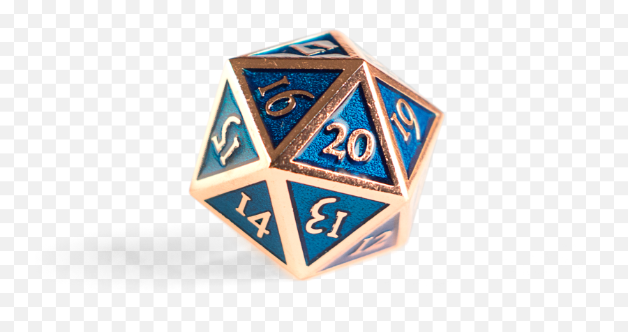 Solid Metal D20 Spindown Die - Sapphire Copper Png,Dnd Dice Icon