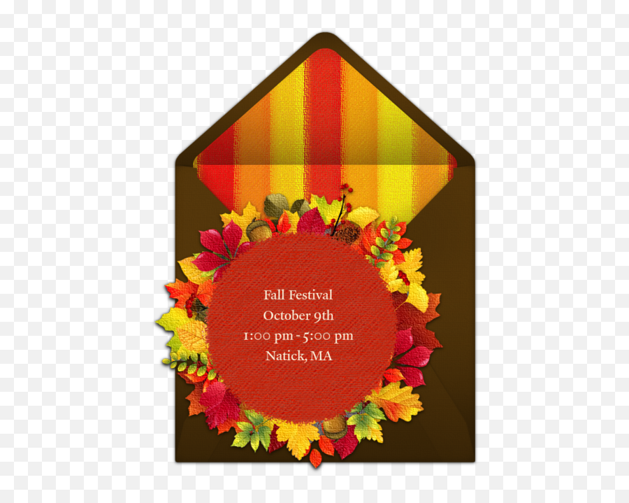 Download Hd Leaf Wreath Online Invitation - Greeting Card Greeting Card Png,Leaf Wreath Png