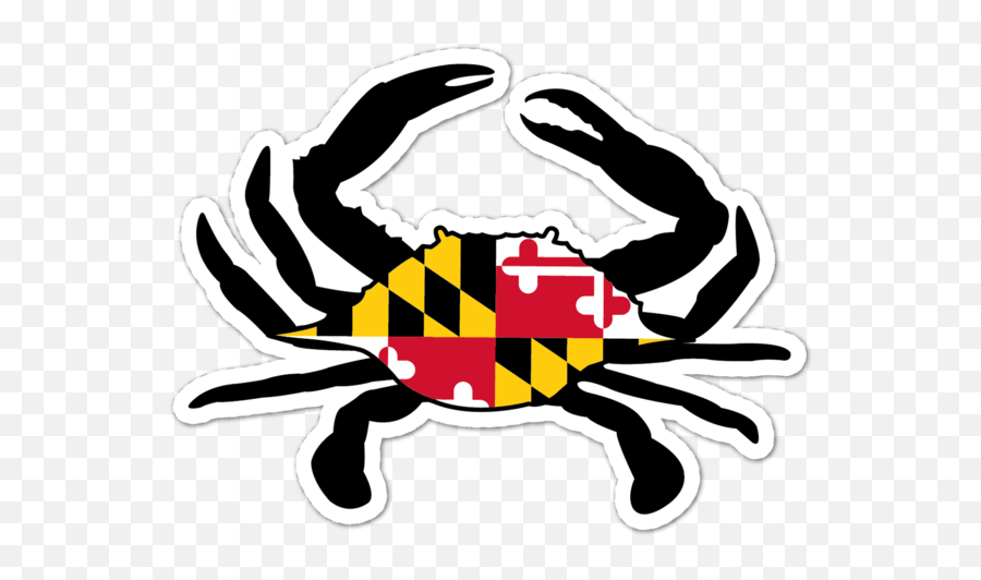 Maryland Crab Flag Outline Sticker With Images - Crab Gif No Background Png,Crab Transparent Background