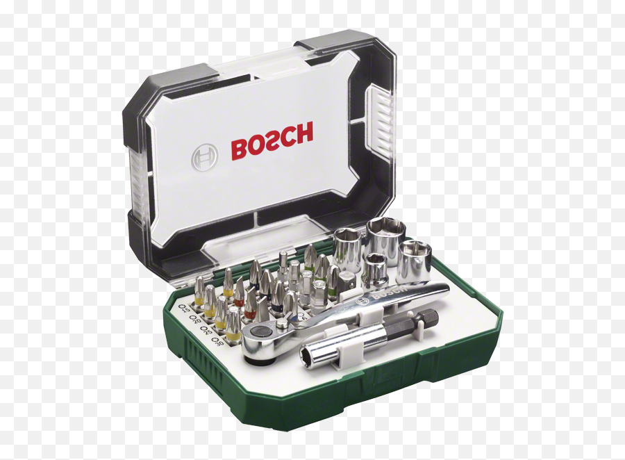 High - Grade Set With Colourcoded Screwdriver Bits Standard Nutsetters And Ratchet For Various Screwdriving And Assembly Work Durable Screwdriver Bitset Bosch Png,Screw Driver Png