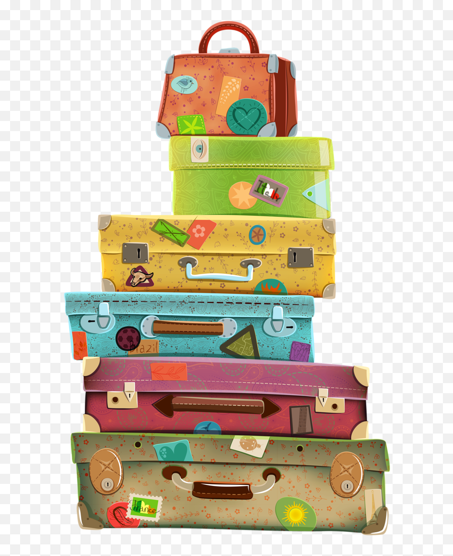 Download Free Png Pin Travel Clipart Stacked 6 - Dlpngcom Clipart Suitcases,Travel Clipart Png