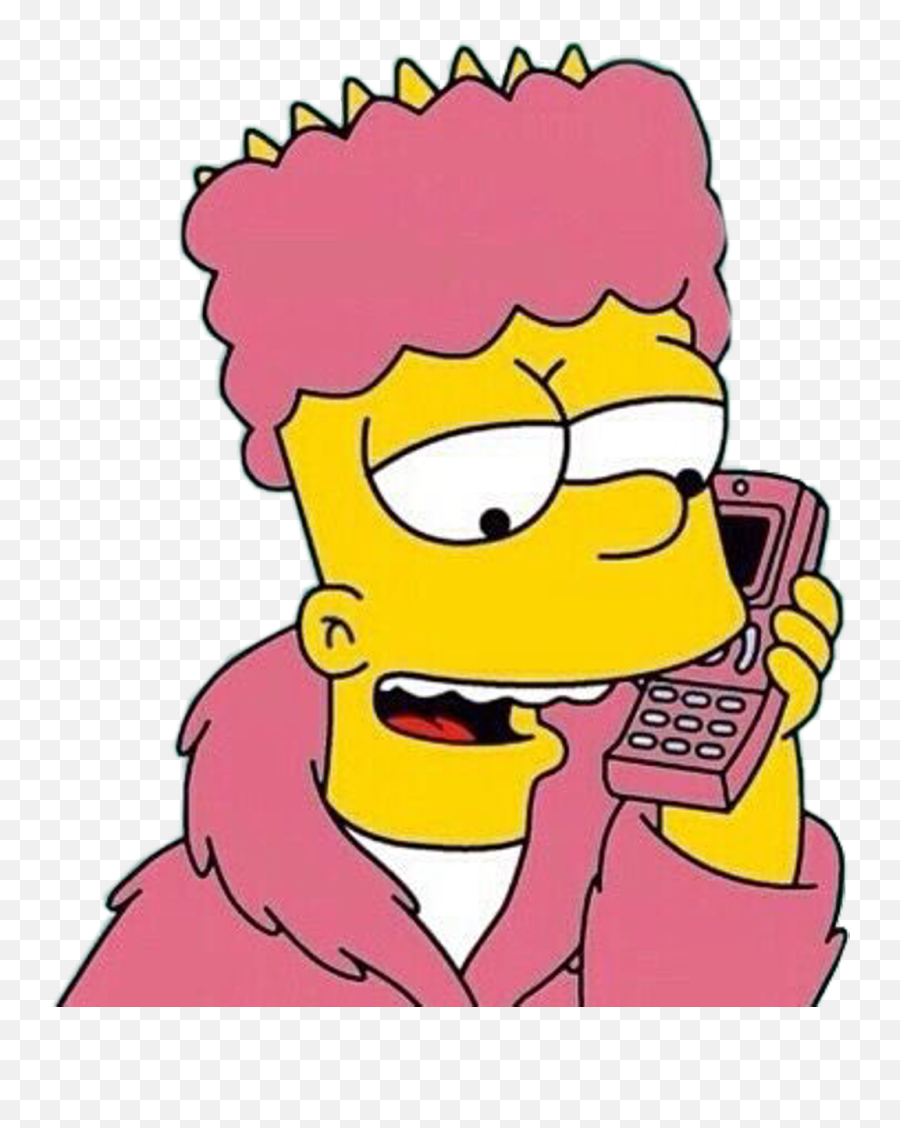 Simpsons Sticker Clipart - Bart Simpson On The Phone Png,Simpsons Transparent