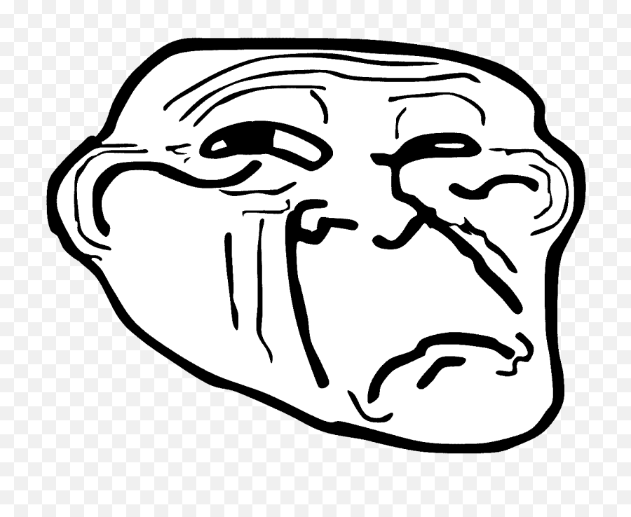 Black And White Facial Expression - Transparent Png Troll Face Sad ...