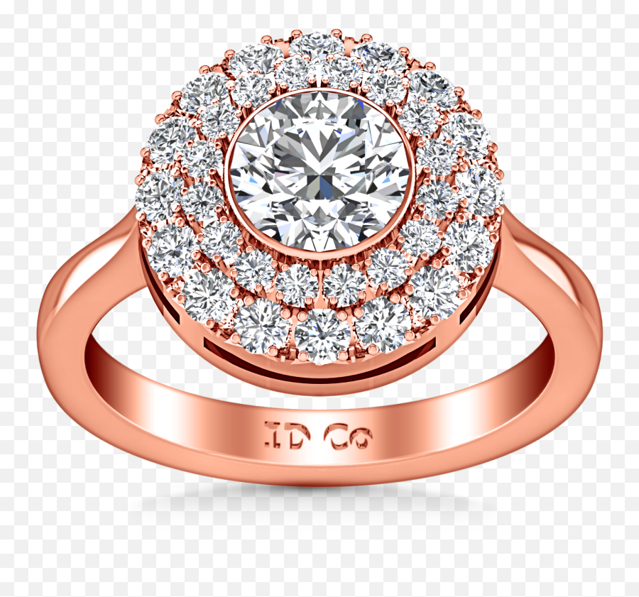Halo Engagement Ring Mandy 14k Rose - Ring Png,Mandy Rose Png