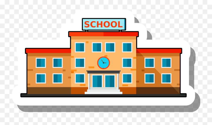 Escuela Ilration Cartoon Stickers - Edificio España Png,Building Clipart Png