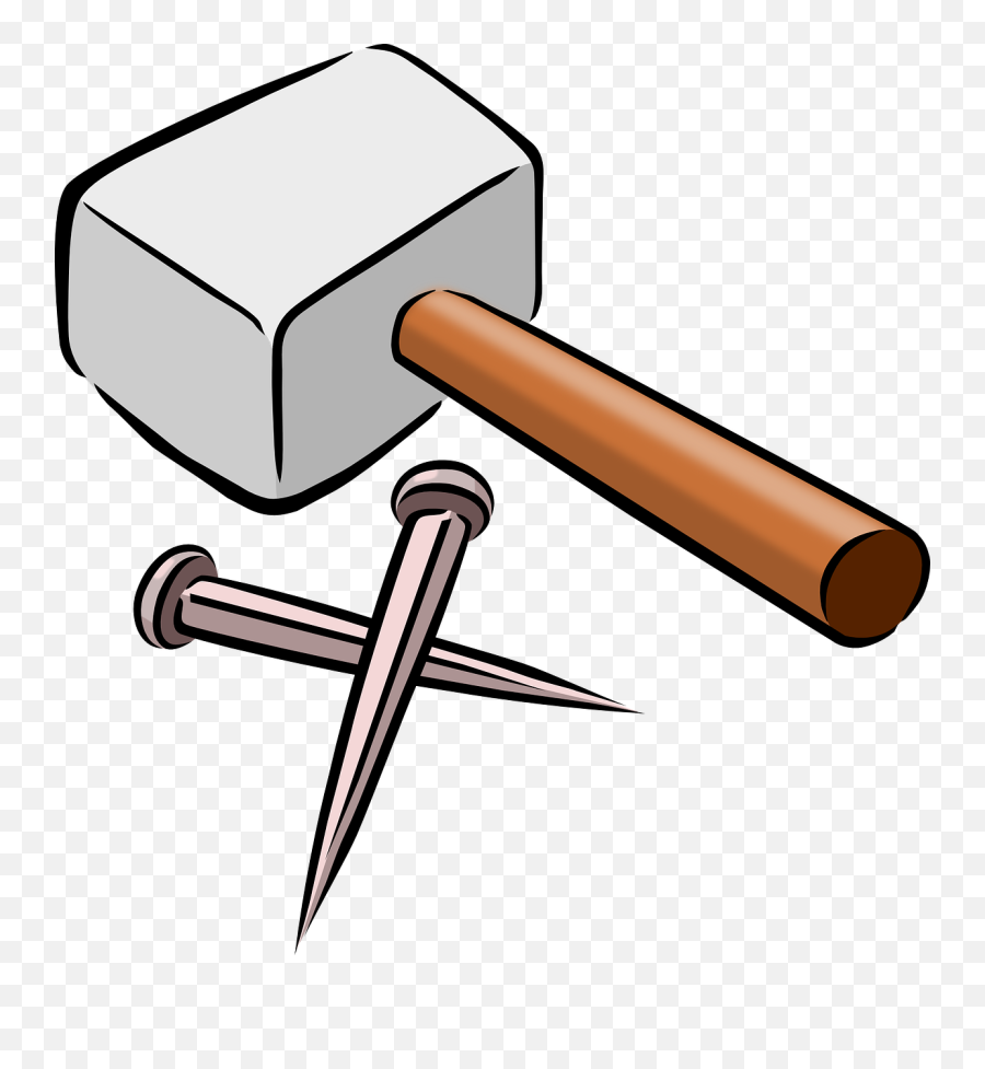 Hammer Clip Art Free Library Png Files - Hammer And Nails Cartoon,Hammer Clipart Png