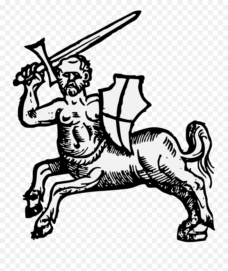 Centaur - Traceable Heraldic Art Illustration Png,Centaur Png