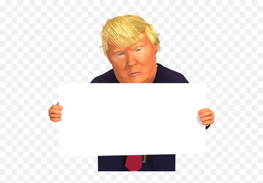 Donald Trump Caricature Holding A Sign Free Imagestrump - Animated Donald Trump Holding A Sign Png,Blank Sign Png