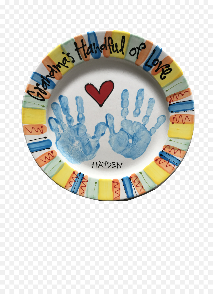Download Hand Print Plate Painted - Hand Plate Printing Png Transparent,Hand Print Png