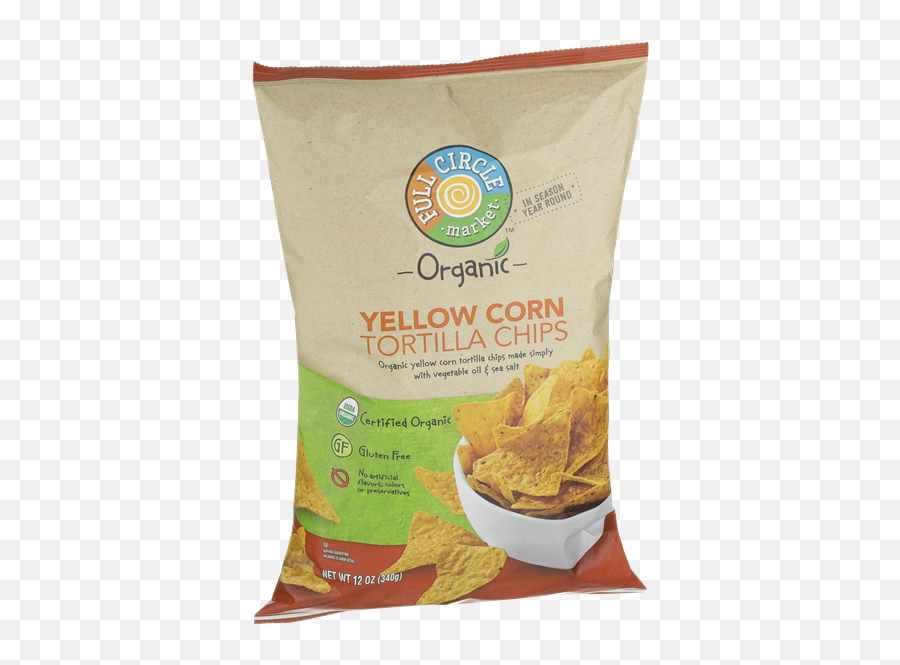 Full Circle Organic Yellow Corn Tortilla Chips Hy - Vee Tortilla Chip Png,Tortilla Png