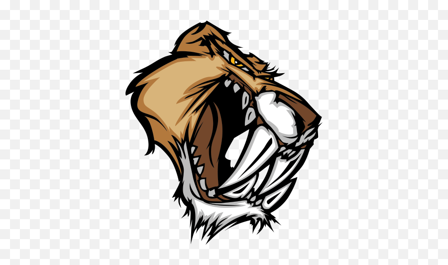 Printed Vinyl Saber Tooth Tiger - Panther Head With Sharp Teeth Png,Sabertooth Logo