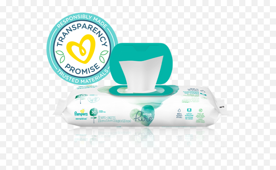 Pampers Sensitive Aqua Pure Wipes - Household Supply Png,Pampers Logo