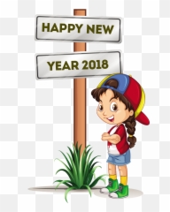 Png Funny Baby New Year Stock Image Free Clipart - Happy New Year Cartoon,Happy New Year 2017 Png