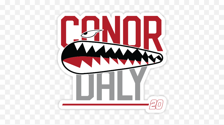 Conor Daly Shark Teeth Sticker Ed Carpenter Racing Merchandise - Diego Rivera Mural Museum Png,Shark Teeth Png