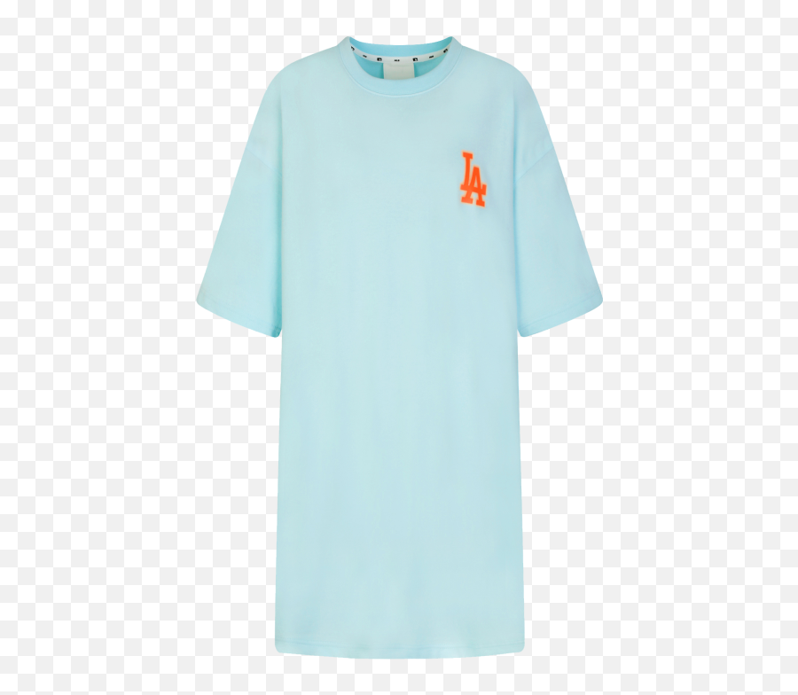 Neon Big Logo Over Fit Short Sleeve Dress La Dodgers - Short Sleeve Png,Dodgers Logo Image