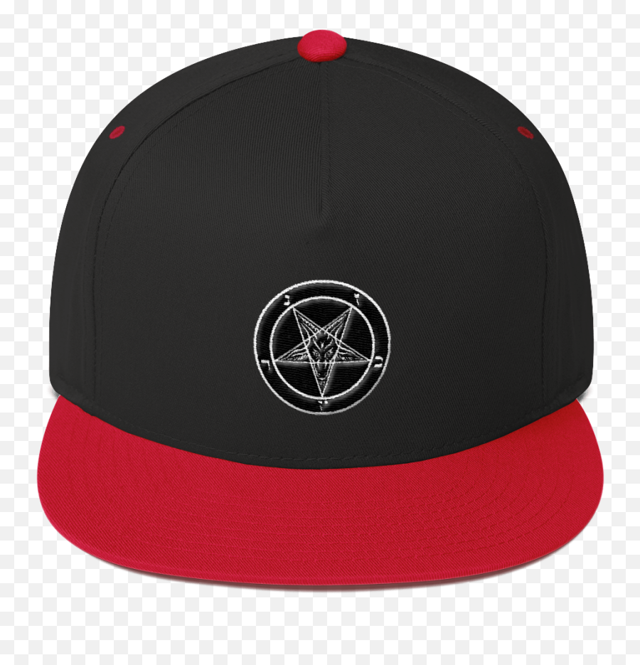 Baphomet Satanic Pentagram Flat Bill Cap Clothing - Hat Png,Satanic Pentagram Png