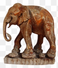 Antique Thai Wood Elephant Icon Antiques - Animal Figure png