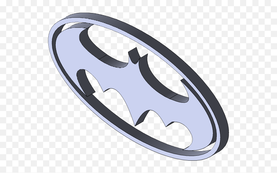 Batman Logo 3d Cad Model Library Grabcad - Automotive Decal Png,Batman Logo Icon