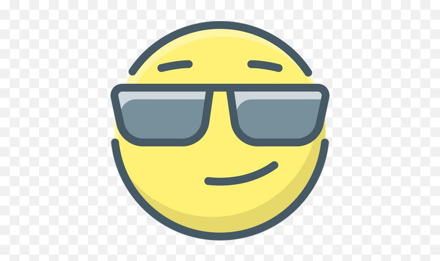 Free Cool Emoji Icon Of Colored Outline - Wide Grin Png,How To Make A Cool Icon