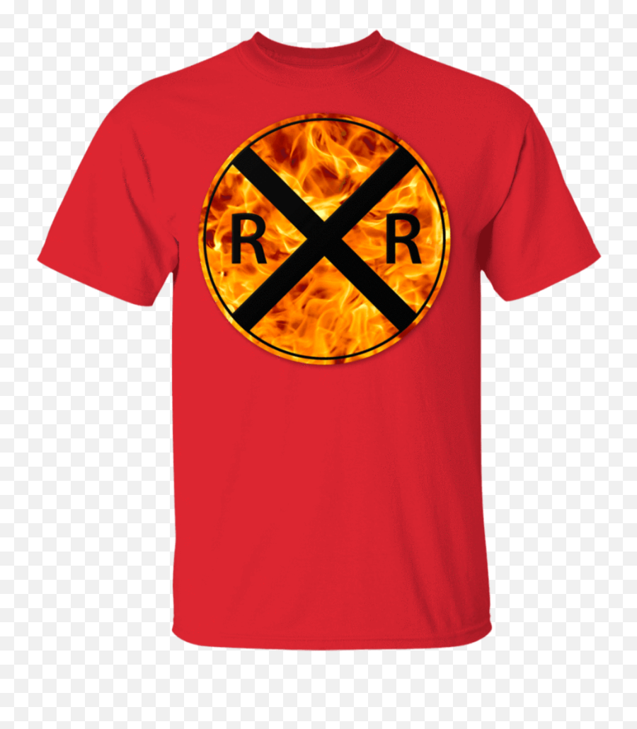 Flaming Railroad Crossing Sign 100 Cotton Youth T - Shirt Casey General Store Tshirts Png,Flaming Star.png Icon