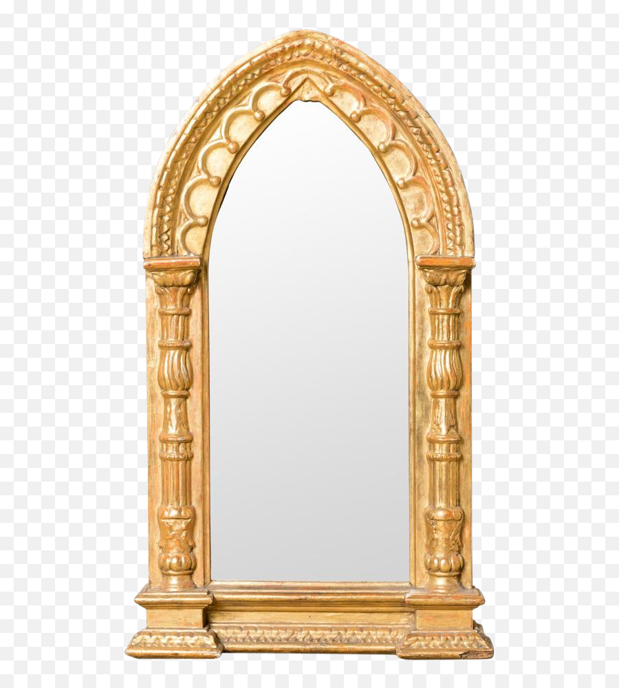 Antique Gothic Gold Frame Wall Mirror - Gold Gothic Frame Png,Gold Picture Frame Png