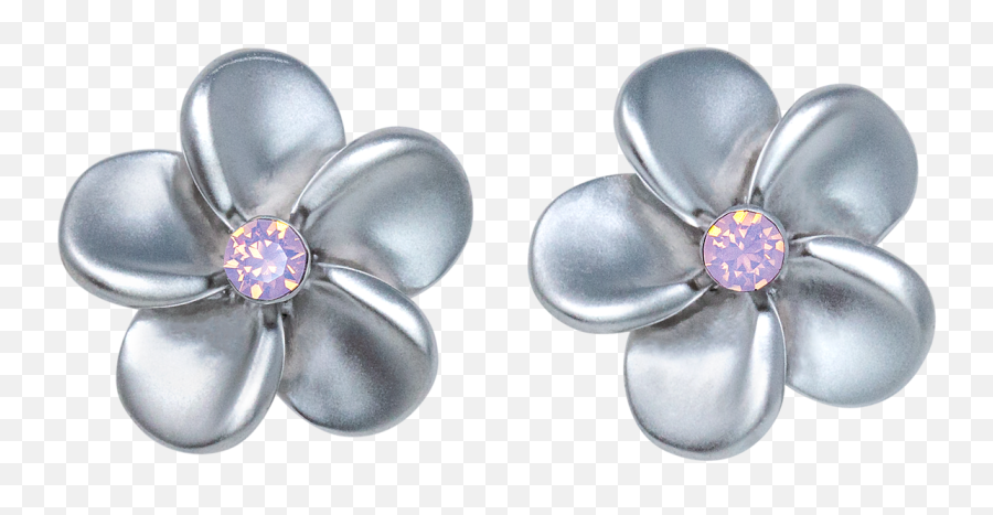 Small Plumeria With Crystal Earrings - Solid Png,Van Cleef Icon Rings