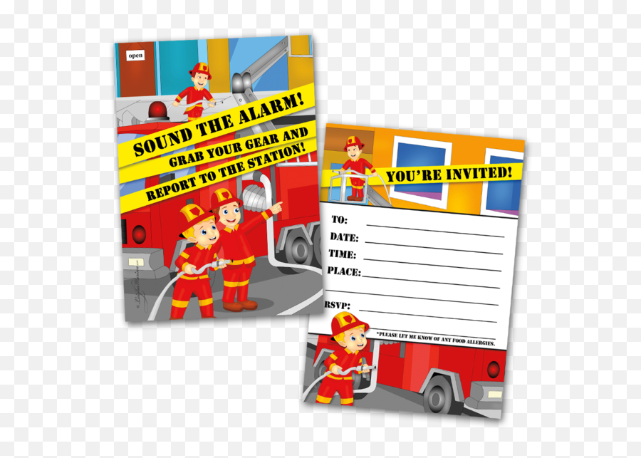 Your Invited Png - 20 Kids Party Invitation Cards Fireman Invitation,You're Invited Png