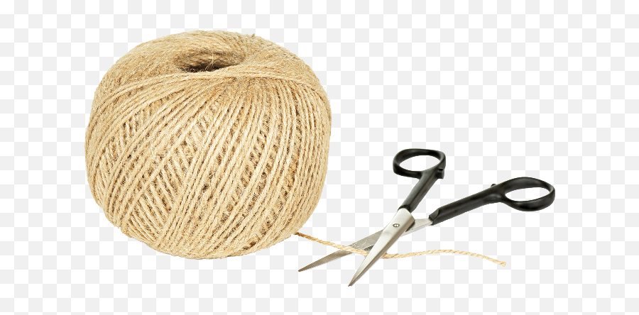 Download Hd A Ball Of Beige Yarn And Pair Scissors With - Wool Png,Yarn Ball Png