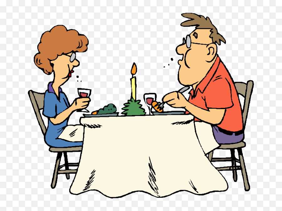 Clean Clipart Dining Table Transparent - Husband And Wife In A Restaurant Cartoon Png,Dining Table Png