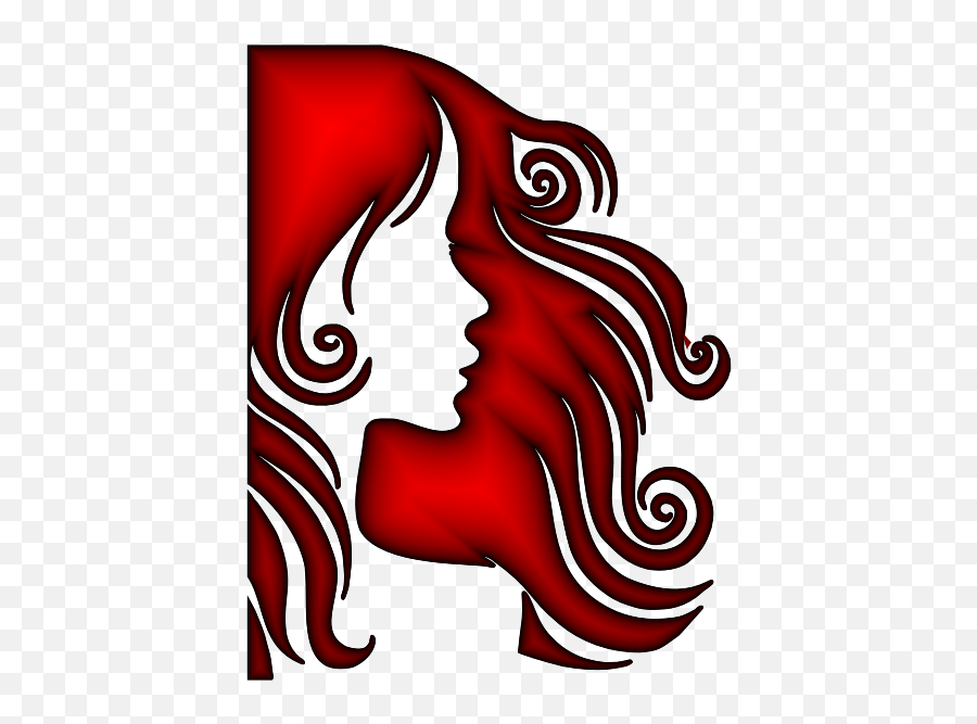 Red - Profile Female Hair Silhouette Png,Red Hair Png - free transparent  png images 
