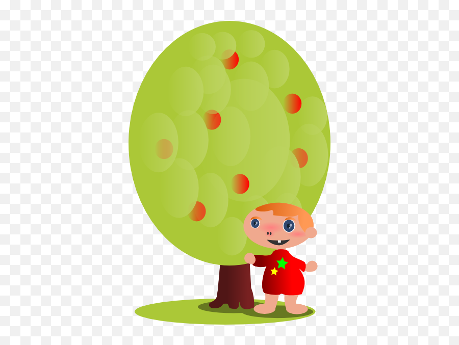 Red Fruit Tree With A Baby Clip Art - Vector Arbre Enfant Dessin Png,Fruit Tree Png