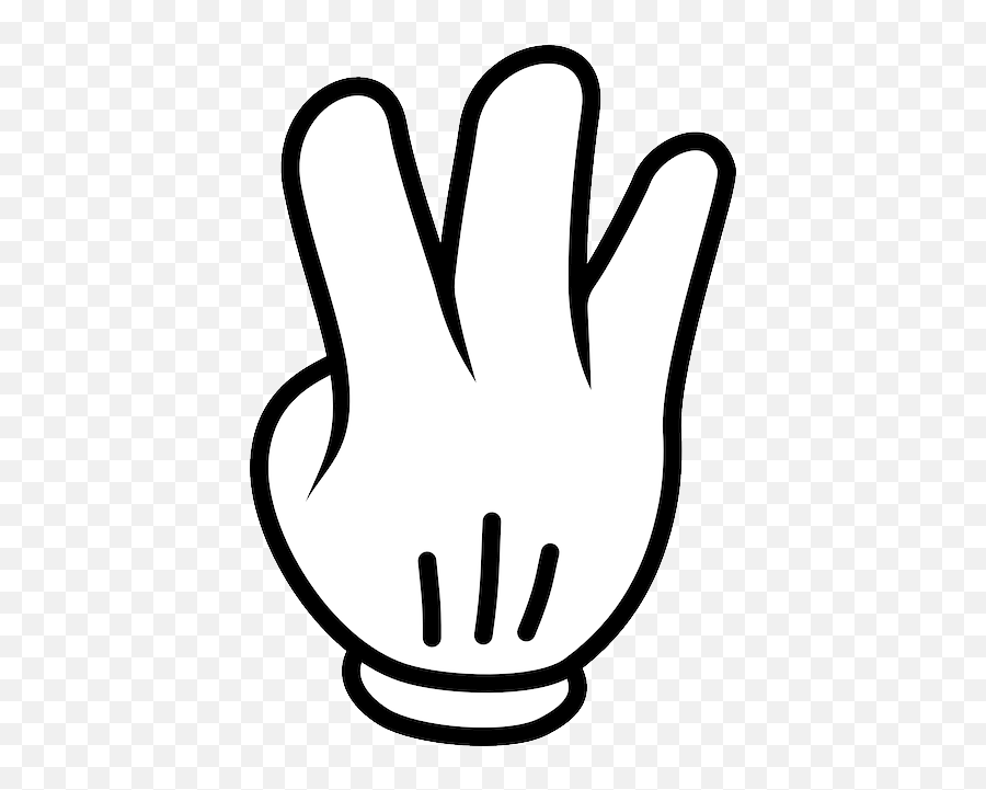 Download 3 Fingers - 3 Mickey Mouse Hand Full Size Png Two Fingers Png,Mouse Hand Png