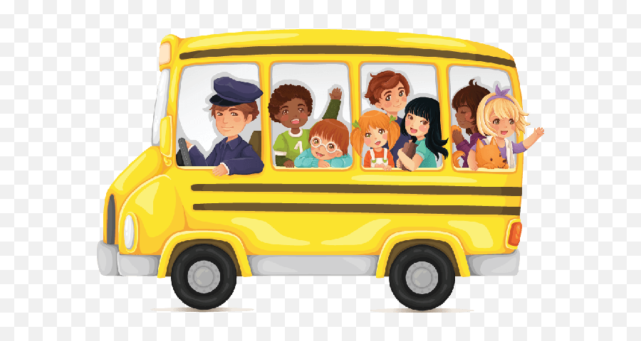 Cute And Happy Kids Clipart - Cute Bus Clip Art Png,School Bus Clipart Png