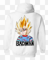 Badman Vegeta Chucky Hoodie Print - Vegeta Badman Png,Chucky Png