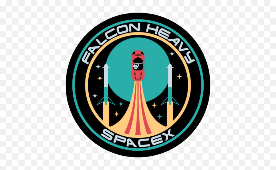 Heavy Falcon Space X Patch Sticker 3 - Falcon Heavy Logo Png,Falcon Heavy Logo