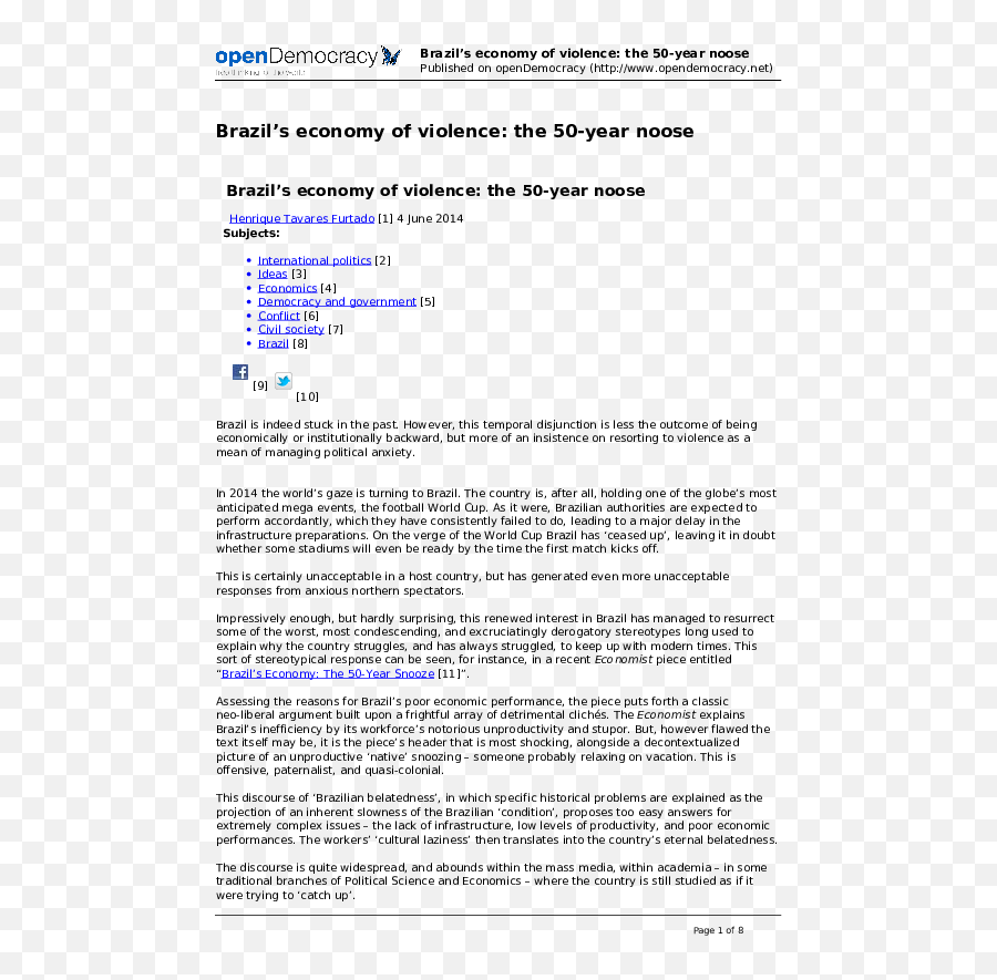 Pdf Brazilu0027s Economy Of Violence The 50 - Year Noose Document Png,Noose Png