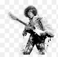 Guitarist Jimi Hendrix - Jimi Hendrix Art Black And White Png,Jimi Hendrix Png