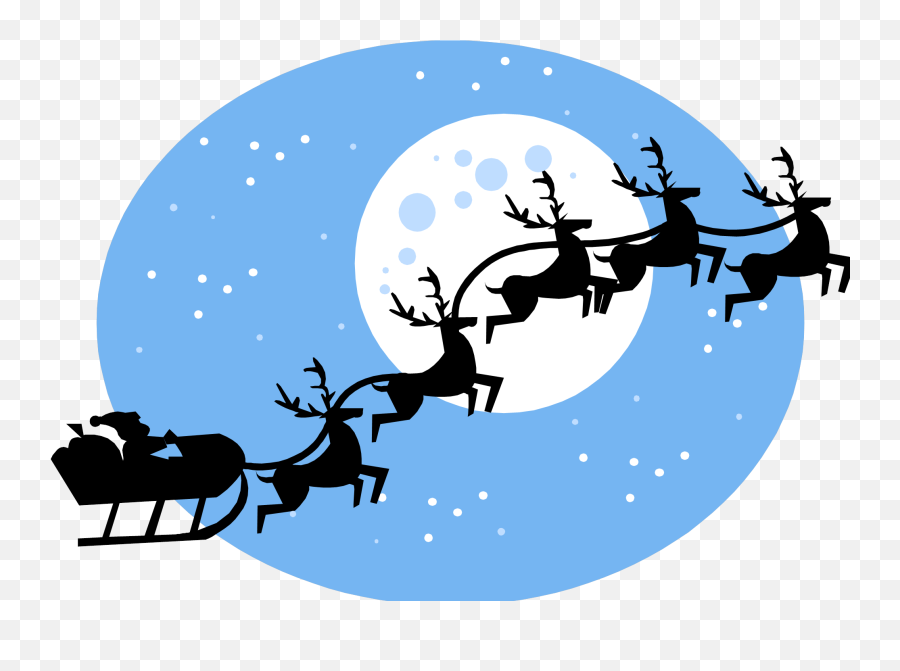 Santa In Flying Sleigh - Santau0027s Reindeer Maths Puzzle He Sprang To His Sleigh To His Team Have A Whistle Png,Santa Sleigh Transparent Background