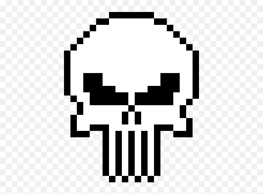 Pixilart - The Punisher Logo By Adds6227 Pixel Art Skull Png,Punisher Logo Png