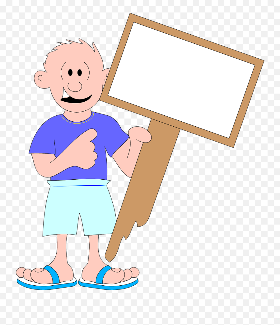 Plaque Clipart Blank - Guy Holding A Blank Sign Clip Art Png,Blank Sign Png