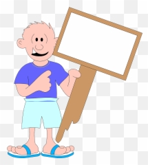 Plaque Clipart Blank - Guy Holding A Sign Art png