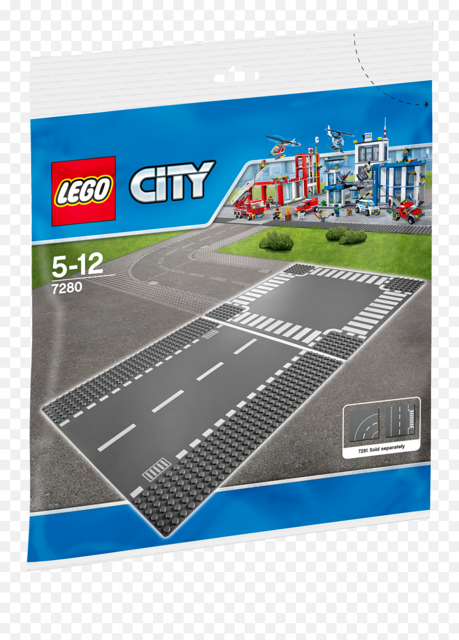 Lego City Straight Road - Lego 7280 City Straight Crossroad Plates Png,Straight Road Png