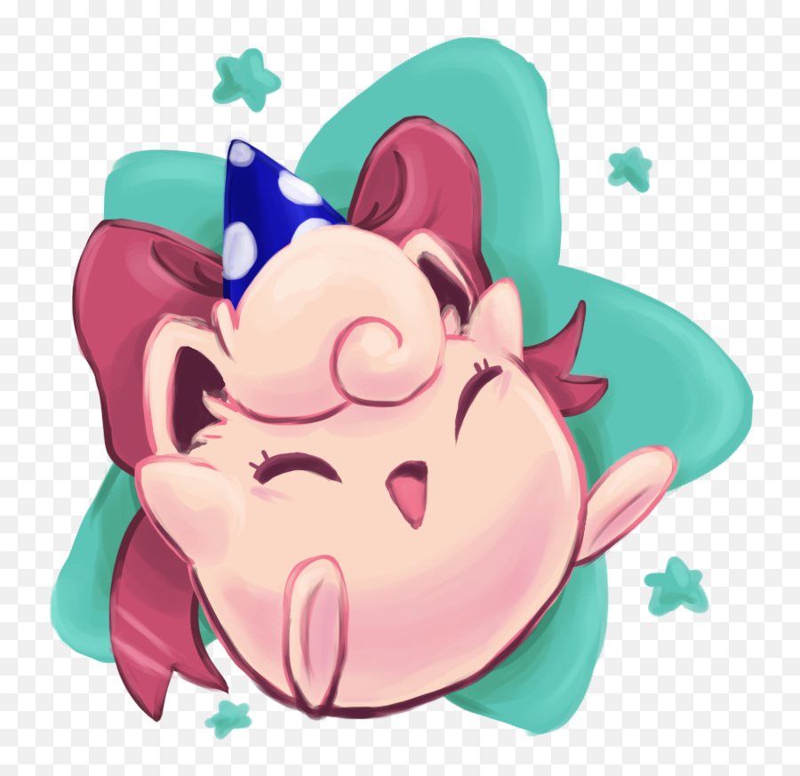 Funneltimes Ahead When I Eat My Funnelcake Hands - Jigglypuff With Party Hat Png,Jigglypuff Transparent