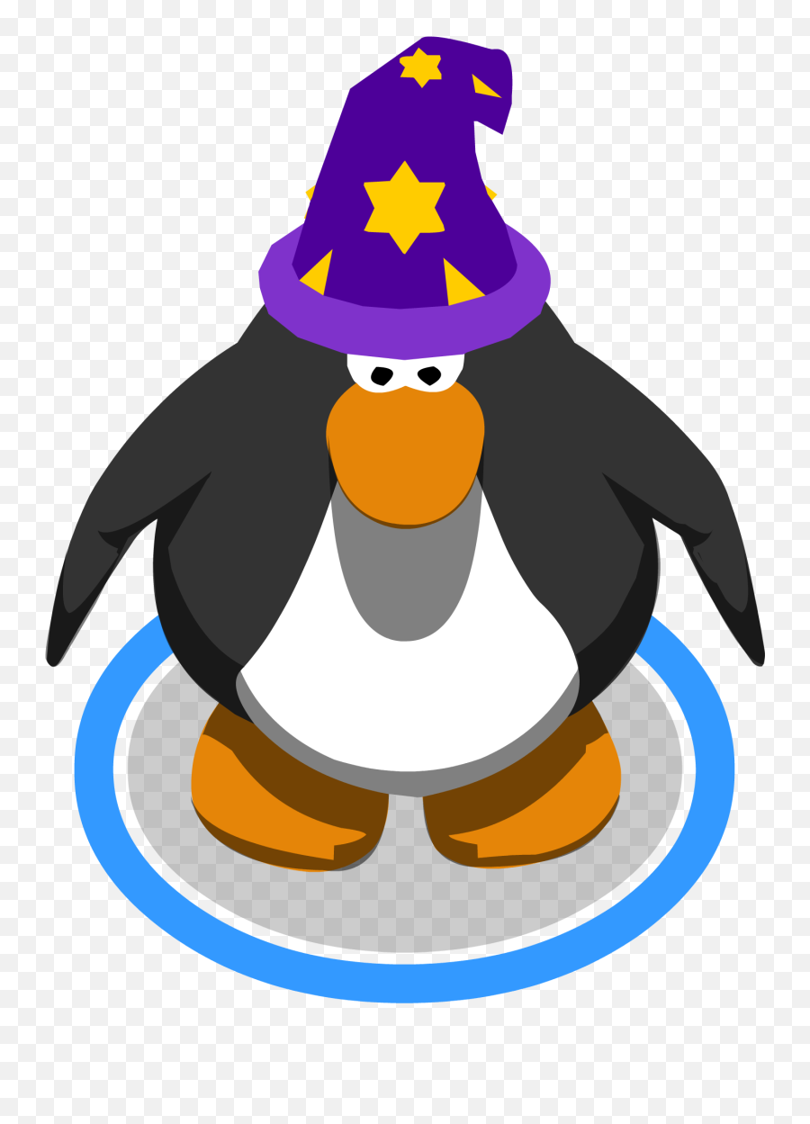 Download Hd Purple Wizard Hat Ingame - Png Club Penguin Penguin With A Top Hat,Club Penguin Transparent
